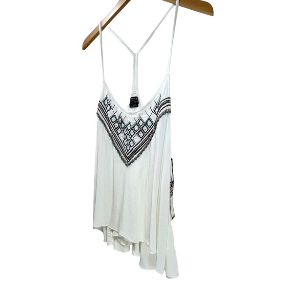 O'Neill Tank Top Embroidered Trim Racerback Tunic Tank Top Womens L Tank Top - Picture 2 of 10